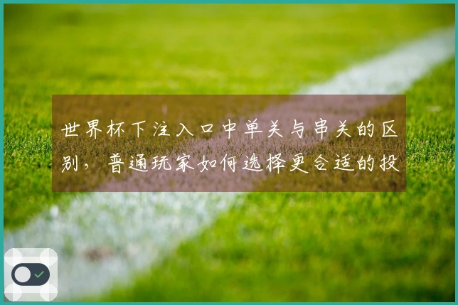 世界杯下注入口中单关与串关的区别，普通玩家如何选择更合适的投注方式